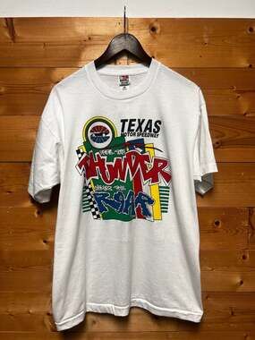 Vintage 90s Texas Motor Speedway Feel the Thunder Hear the Roar T-Shirt XL